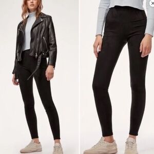 Aritzia Wilfred Free “Daria” Vegan Suede Leggings – Black – Size Large
